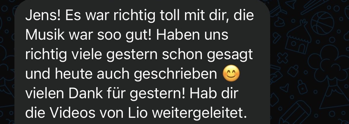 WhatsApp-Feedback von Theresa & Tim
